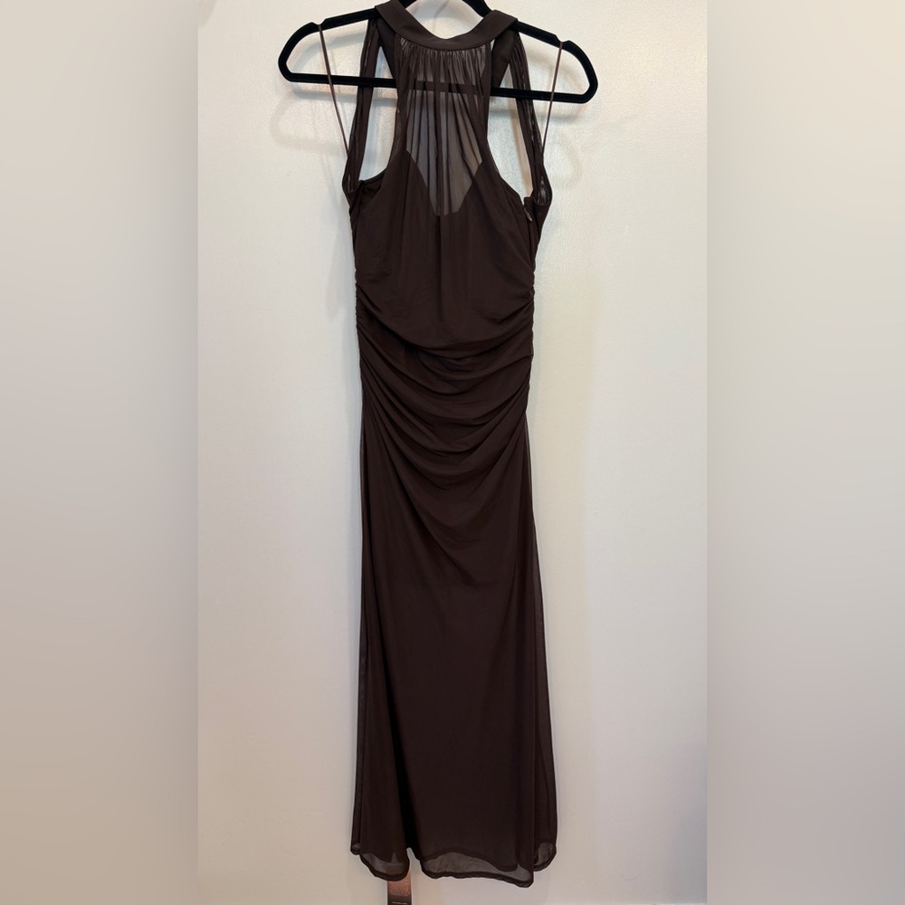 Brown Sheer Maxi Dress